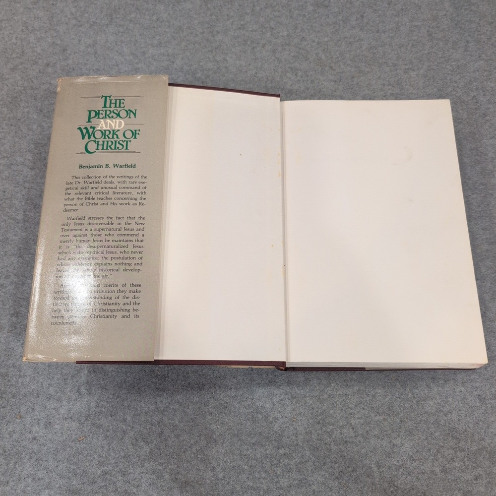 The Person and Work of Christ Benjamin B Warfield 1950 Hardcover Dust Jacket - Picture 2 of 4